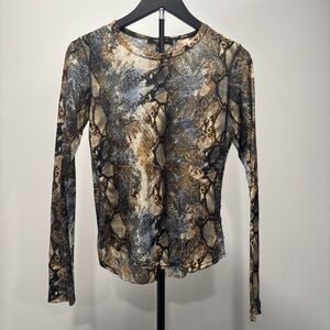 Karen Kane Multicolor Snake Print Long Sleeve Top